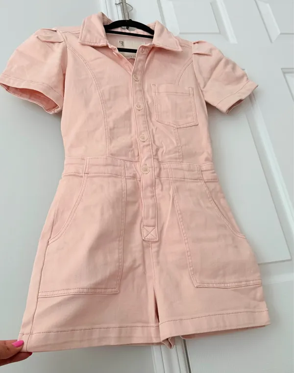 Anthropologie Pilcro The Kit Utility Romper in Pink, Size 2 - Image 6