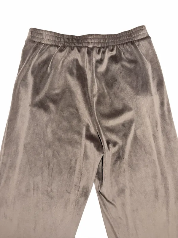 Skims Wide Leg Chocolate Brown Velour Pants Size Large - Image 5