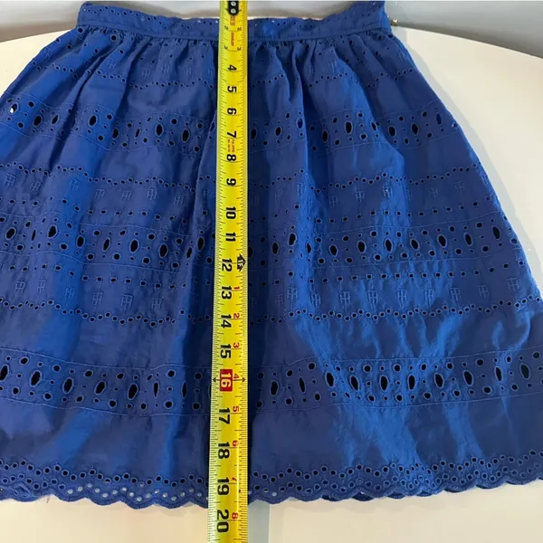 Tommy Hilfiger Blue Smocked Elastic Waist‎ A-Line Mini Skirt Womens Casual - Image 4
