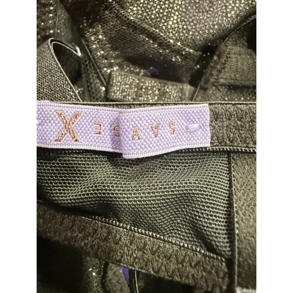 Savage X‎ Fenty Metallic Olive Green Bralette and Garter Belt Set Shimmer small - Image 5