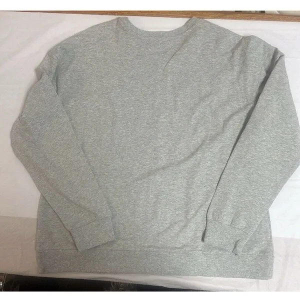 EcoThreads Love Our Earth Gray Rainbow Heart Sweatshirt XL Eco Graphic Pullover - Image 9