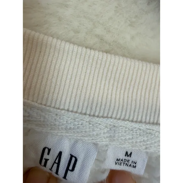 Gap Sherpa Fleece Pullover Sweatshirt Womens Medium Milk White Crew 651550-01 - Image 2