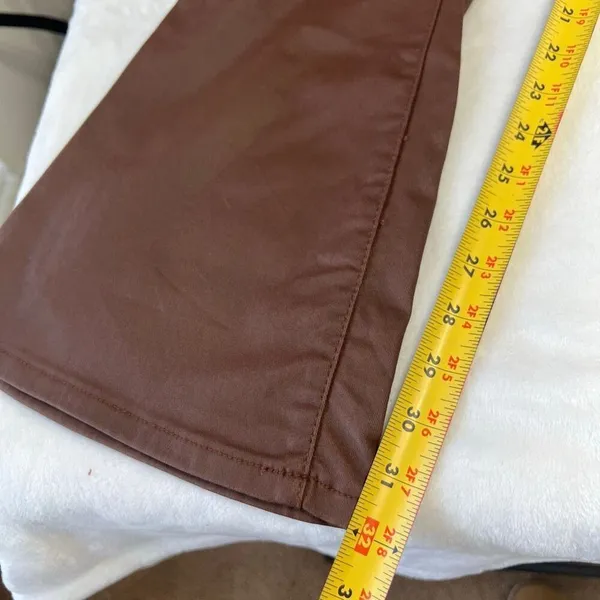 Edikted Brown Luna Faux Leather Midrise Flared Jeans Small Women - Image 10