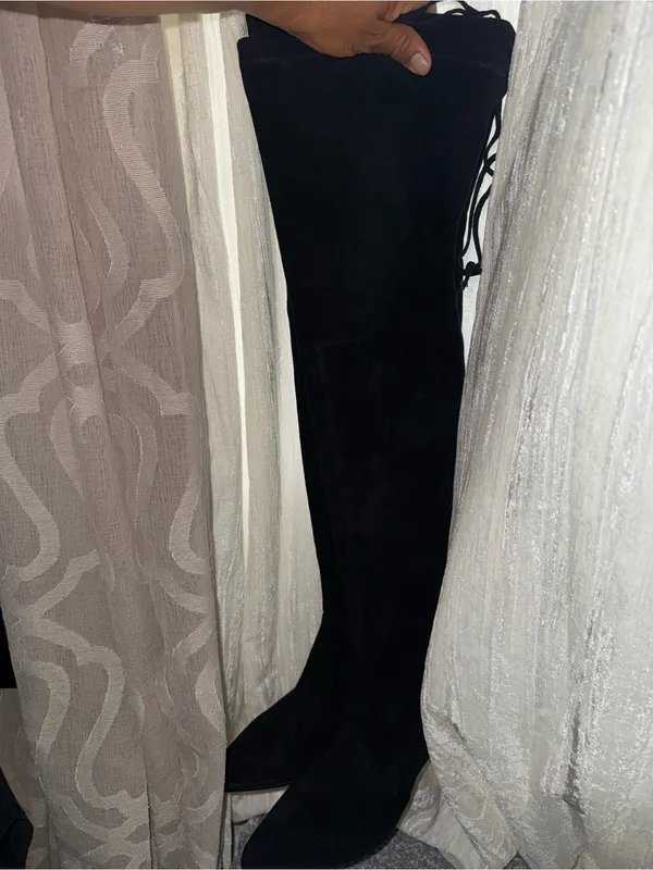Stuart Weitzman Black Over-the-Knee Suede Boots - Image 5