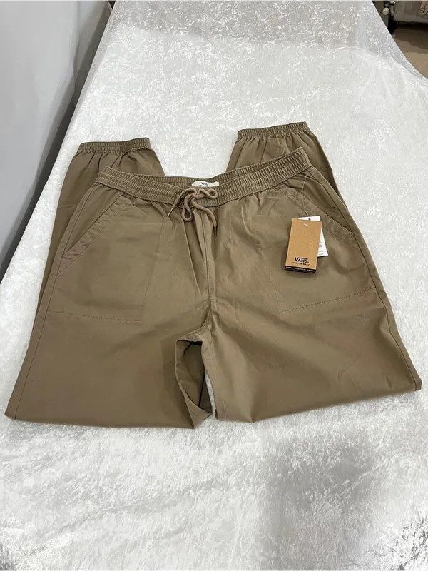 Vans Chamber II Jogger Women's Elastic Waistband Khaki Size Large Cotton Blend - Image 3