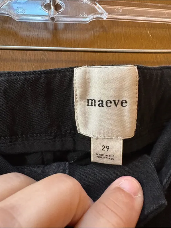 Anthropologie Maeve Black Straight Leg Trousers - Image 2