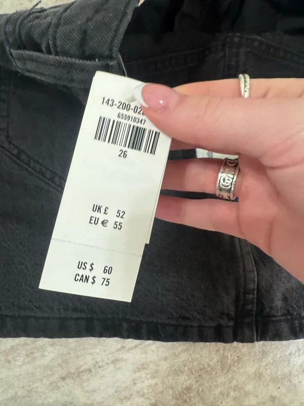 Abercrombie & Fitch black denim mini skirt size 26 - Image 5