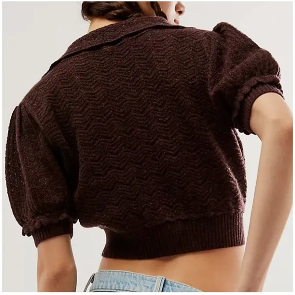 Free People Edie 100% Cashmere Cardigan Size S NWOT Fudge Brown - Image 3