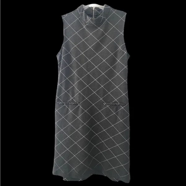 Sharagano Sleeveless Dress Gray/White‎ Size 6 - Image 10