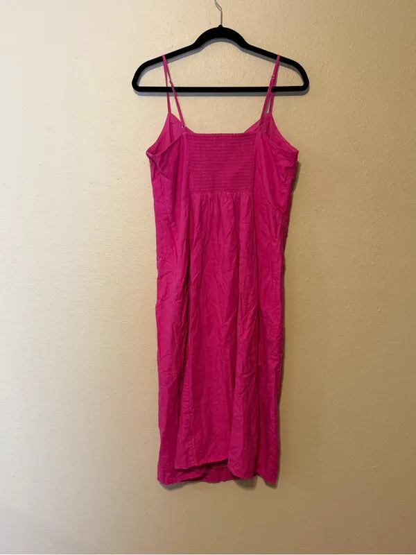 J crew pink linen-blend slip‎ midi dress size 14 - Image 9