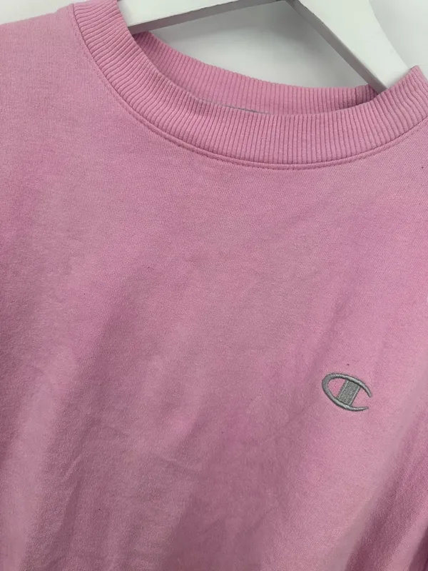 Vintage Y2K Champion Pastel Pink Pullover Sweatshirt - Image 8
