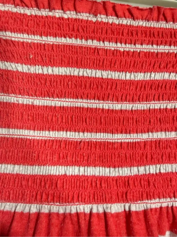 Faded Glory Orange Strapless Striped Maxi Dress Size Medium - Image 3