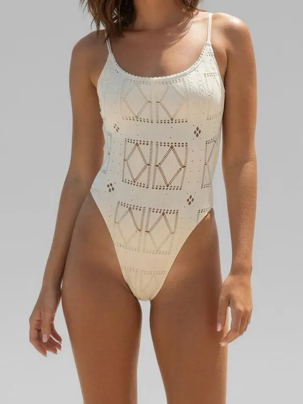 FRANKIES BIKINIS Juliet Cheeky One Piece Swimsuit, Angel Dust, Medium - Image 2