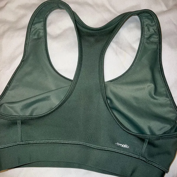 Adidas Olive Green Unpadded Racerback Sports Bra - Image 2