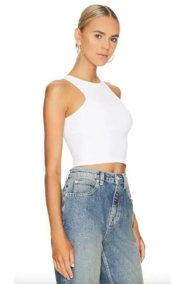 FREE PEOPLE Clean Lines Crop Tank in White Size Medium/Large - Image 8