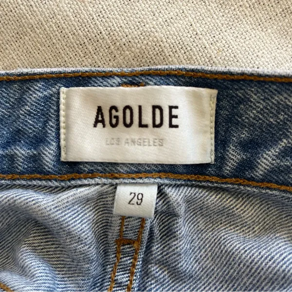 Agolde Parker Denim Shorts Distressed Light Wash Size 29 - Image 7