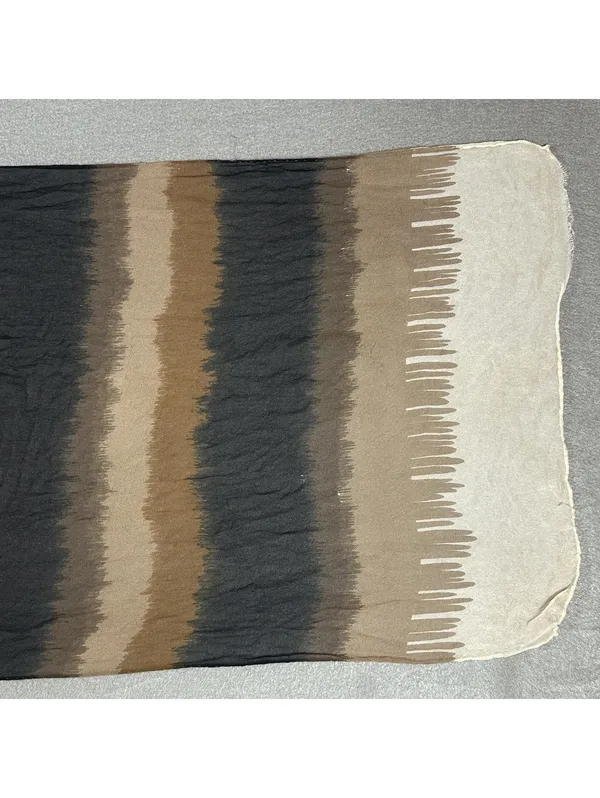 Vintage Lightweight Brown and Black Striped Scarf - Image 5