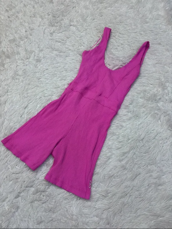 Year of ours pink ribbed romper - Image 2