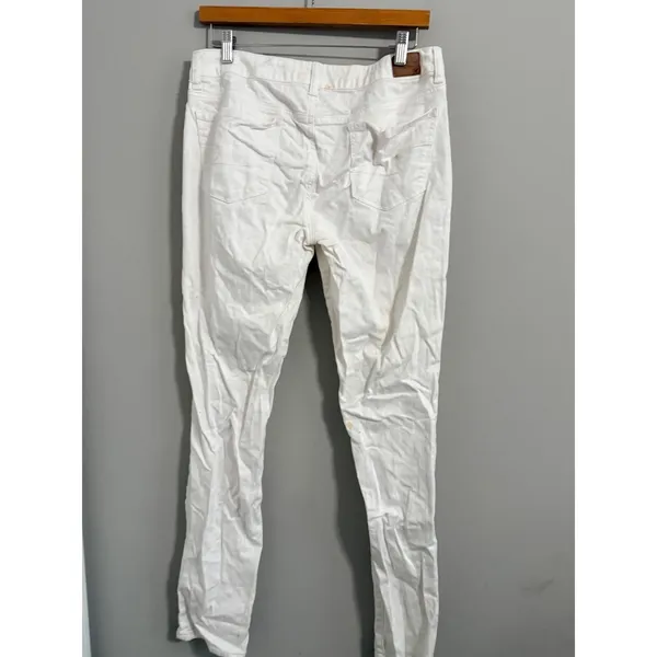 American Eagle Skinny Jeans Women 10 White Studded Pocket Stretch Denim Pants - Image 5