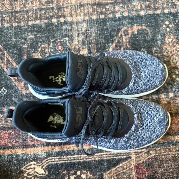 APL ATHLETIC‎ PROPULSION LABS Tracer Navy & White Mélange TechLoom Sneaker - Image 4