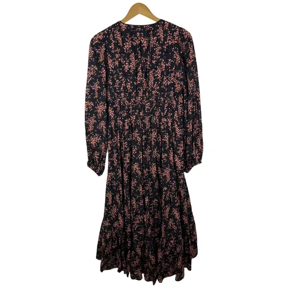 Ulla Johnson Joan Midi Dress Size 8‎ Floral Smocked Tiered Boho Cottage Romantic - Image 7