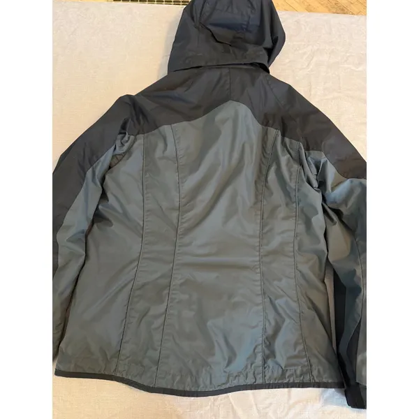 Columbia Interchange Hooded Jacket Womens Medium Black Grey‎ Neon Yellow Shell - Image 2