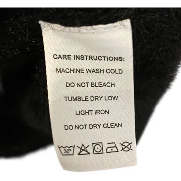 Black White Colorblock Fuzzy Cardigan Sweater Size XL Oversized Drop Shoulder - Image 9