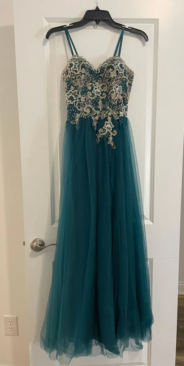 Windsor Green Strapless Prom Dress - Image 3
