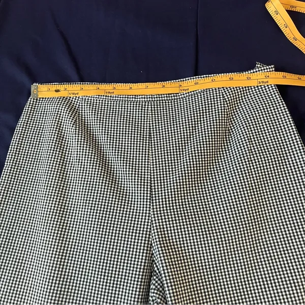 Petite Sophisticate Gingham‎ Stretch Cotton High Rise Embroidered Crop Pant 10 - Image 10