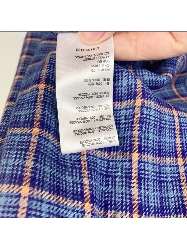 $69 Urban Outfitters Kamaryn Tie Front Plaid Mini Dress NWOT in Blue S - Image 10