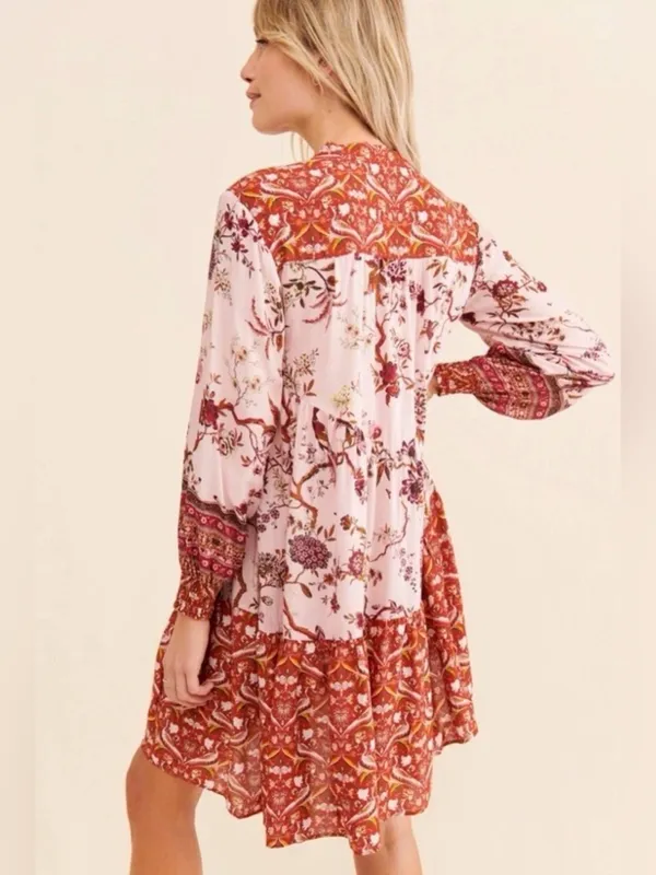 Anthropologie NEW NWT Asymmetrical Mini Dress Size XL Women’s Colorful Floral - Image 2