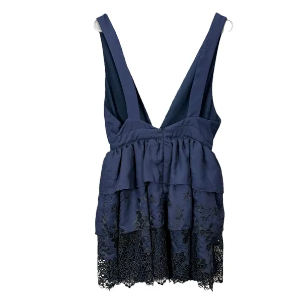 NWT Lovers + Friends‎ Revolve Navy Blue Cleo Lace Mini Dress Size MEDIUM - Image 6