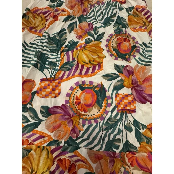 Paper Heart Dress Multicolor Fruit Floral Maxi Summer Ruffle Sundress Size Small - Image 4