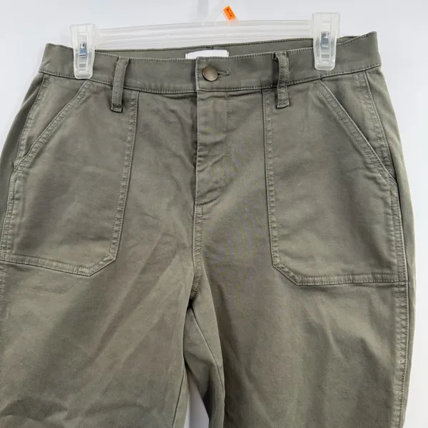 Evereve Payton Utility Pants Womens 28 Olive Green High Rise Ankle Slit - Image 2