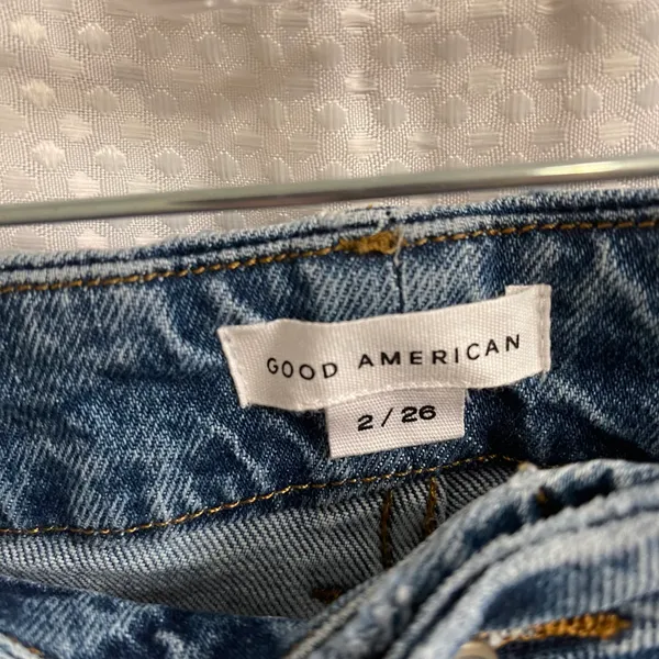 Good American Good Vintage Raw Hem Distressed Pocket Jeans NWT - Image 7