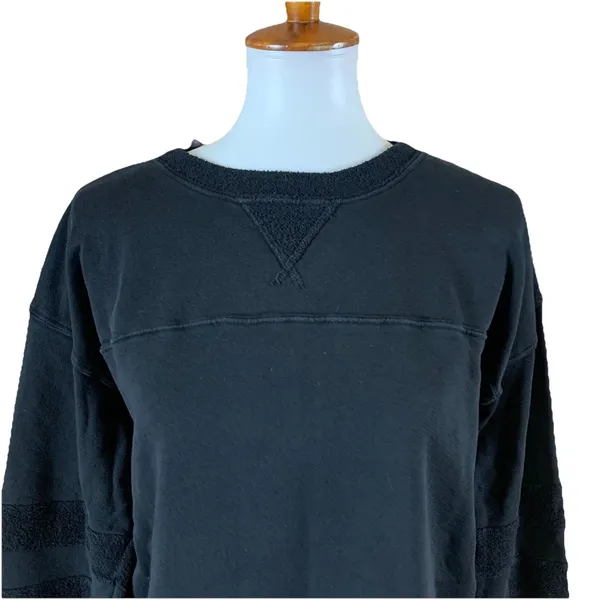 Year Of Ours‎ Black Terry Pullover Sweatshirt Large Casual Cozy Layer Women's - Image 2