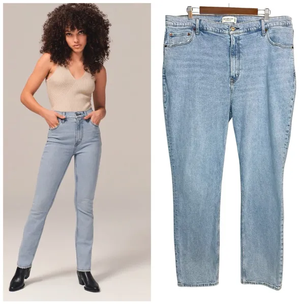 Abercrombie & Fitch The 90s Slim Straight Ultra High Rise Jeans Size 35/20 R‎ - Image 2