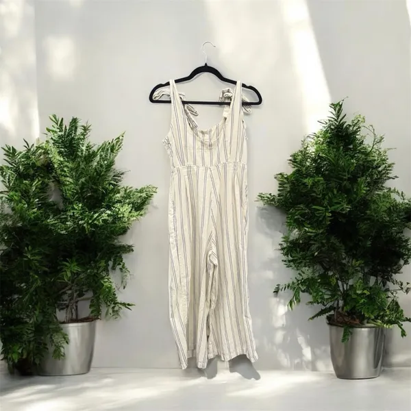 Free People FP Striped Tie One-Piece Jumpsuit Romper Size 4 - Image 4