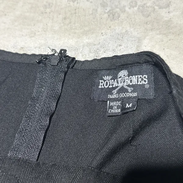 Royal Bones Black Chain Pleated Mini Skirt Punk Goth Y2K Emo Grunge Alt SZ M - Image 5