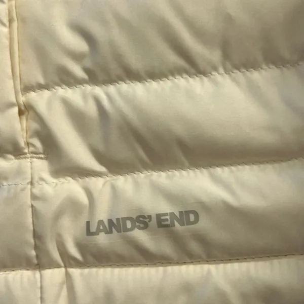 Lands’ End Women's Ivory Down Puffer Vest Size L Petite Lightweight‎ Casu… - Image 9