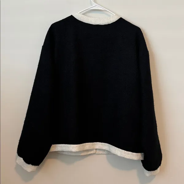 By Anthropologie Colorblock Tweed Coatigan Lady Jacket Size: XL - Image 5
