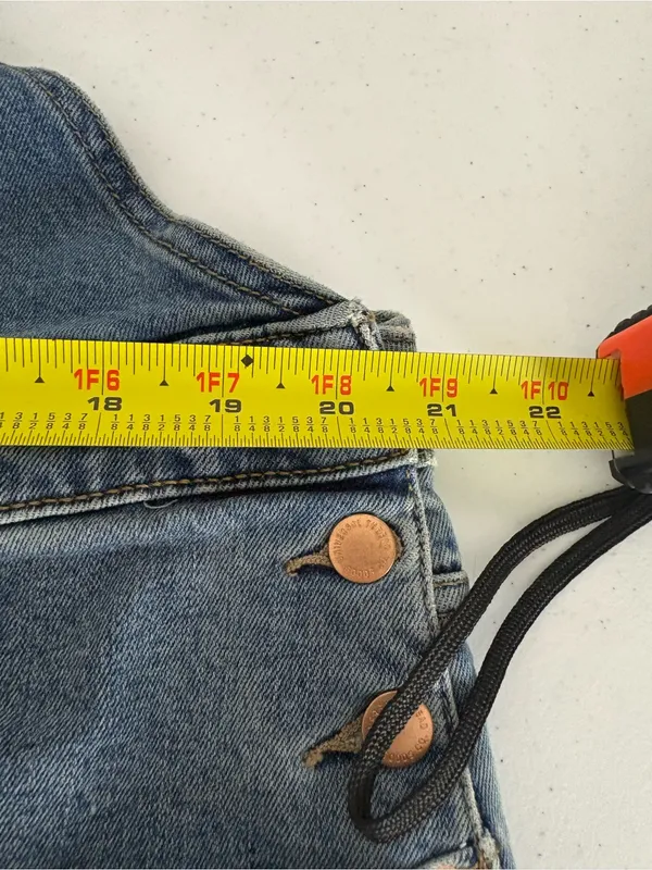 Universal Thread Denim Overalls Medium Blue Wash 18 Plus Size 34 Raw Hem Bibs - Image 9