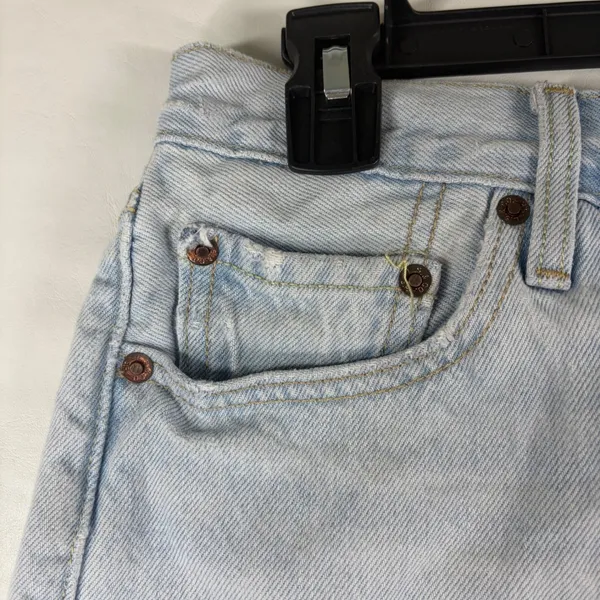 Levis 501 Original Light Denim Cut Off‎ Short High Rise Button Fly Momcore 27 - Image 13