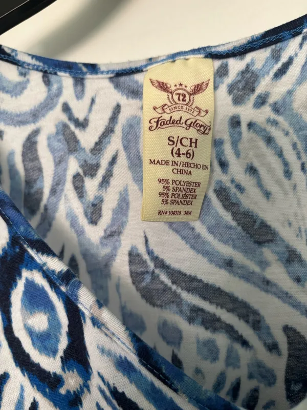 Faded Glory White and blue dress - Image 2
