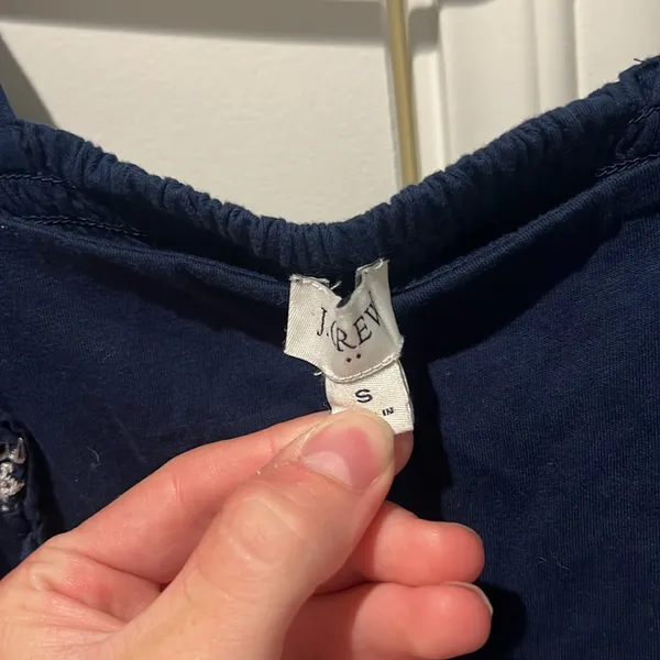 J. Crew Navy Dress with White Embroidery - Image 3
