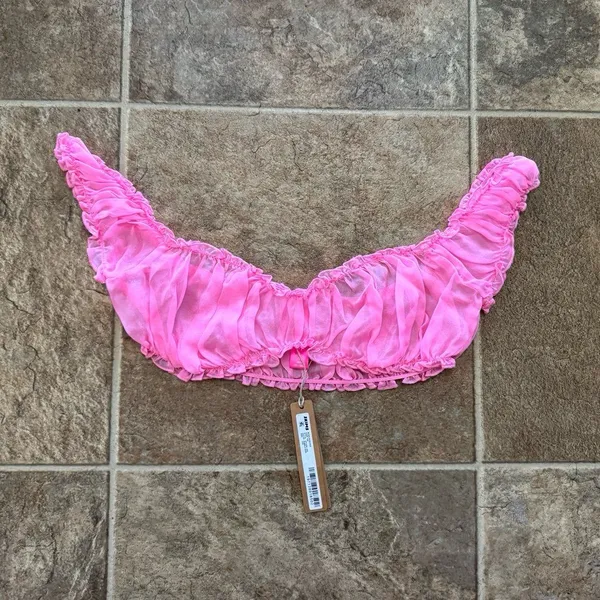 Skims Romance Chiffon Crop Top Bubblegum Size XXS - Image 3