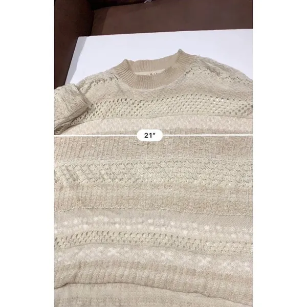 ABV) BILLABONG sweater women's size‎ S white open weave boxy small women - Image 5