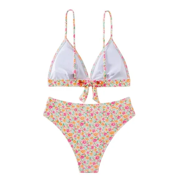 SheIn Ditsy Floral High Waisted Bikini Set in Pink, Size M - Image 2