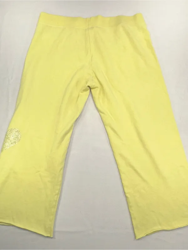 VTG Victoria's Secret Supermodel Essentials Bling Angel Wings Sweat Set Yellow L - Image 10