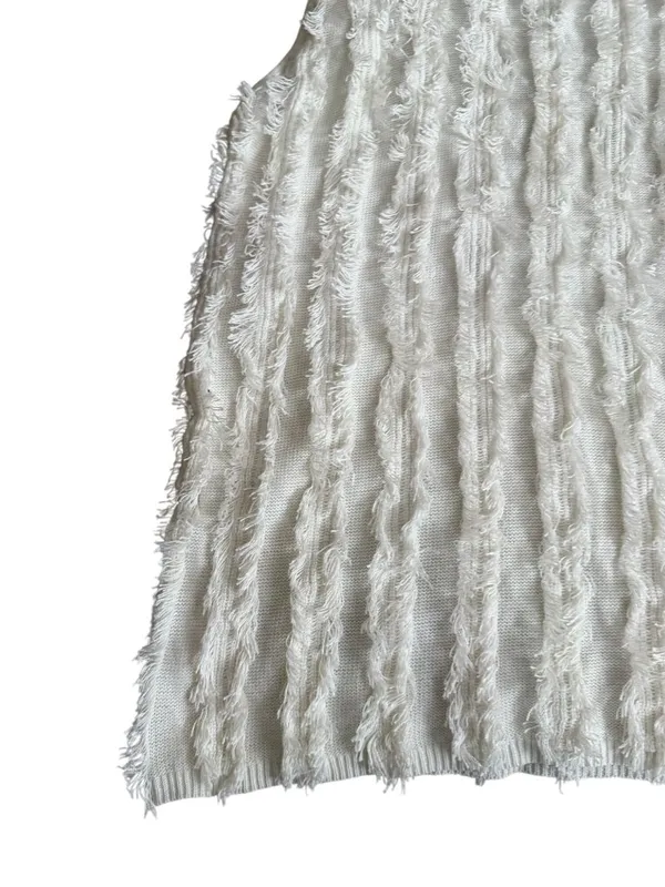 CURRENT AIR Ivory Winter White Striped Tank Top Size Large - Image 9